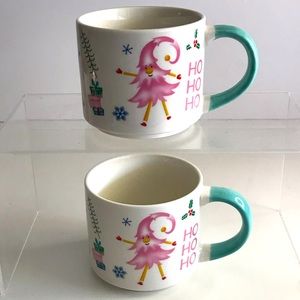 Set of 2 Happy Holidays 2008 Coffee Mugs By Momentum Brands - 2008 - NWOT